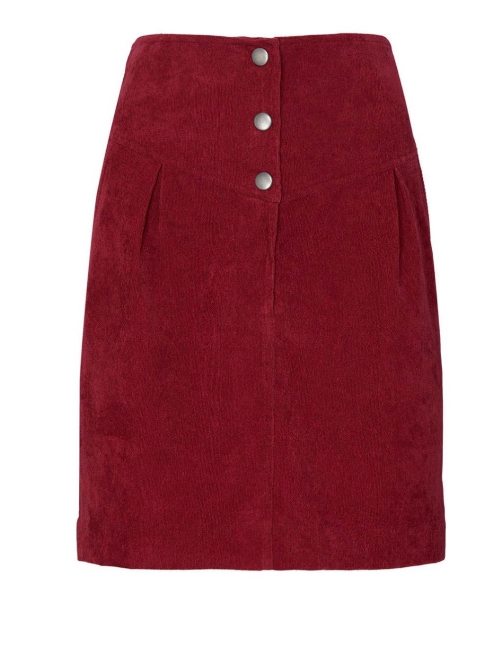 Rebecca Minkoff Berry Red Corduroy High-Waist Pencil Skirt